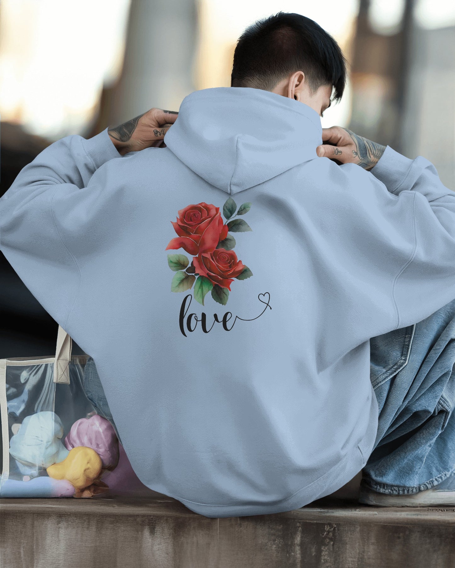 Romantic Rose Love Hoodie for Men- Perfect Gift for Yourself