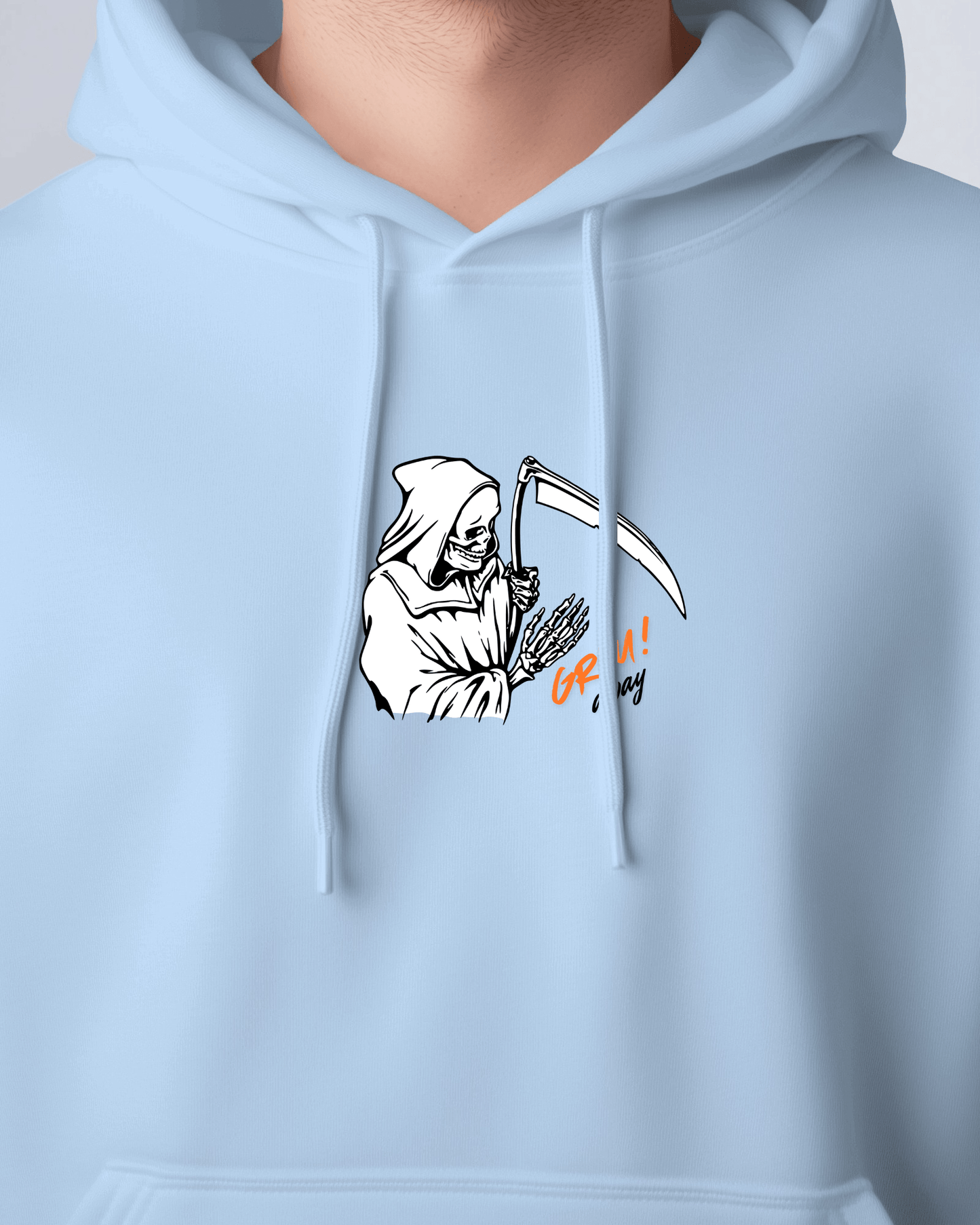 Grim Reaper Cozy Graphic Hoodie - Men Heavy Blend