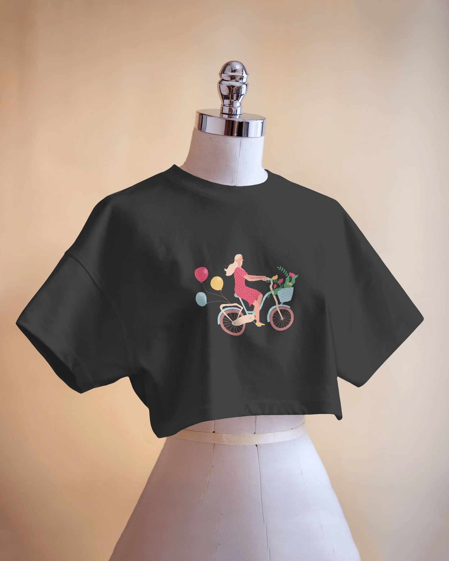 Bike Day Fun Crop Tee – Laid-Back Summer Ride Vibes in One Stylish Shirt