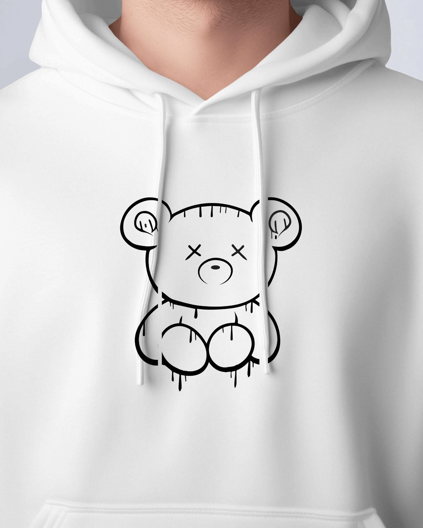 Cute Bear Graphic Men's Hoodie for Cozy Style- Exclusive