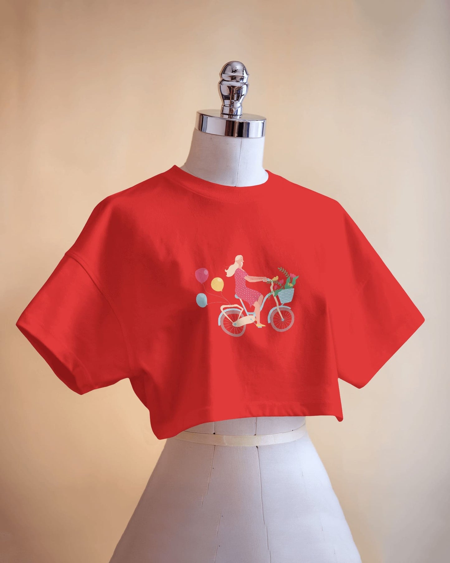 Bike Day Fun Crop Tee – Laid-Back Summer Ride Vibes in One Stylish Shirt