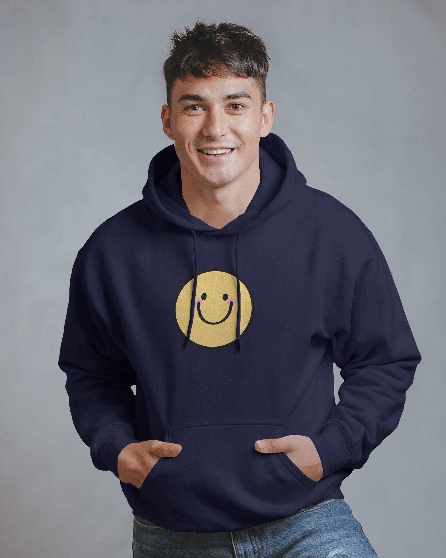Smiley Face Men's Hoodie - Cozy & Cheerful for Everyday Wear