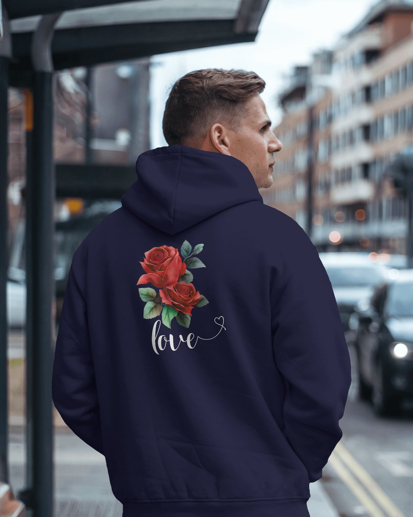 Romantic Rose Love Hoodie for Men- Perfect Gift for Yourself