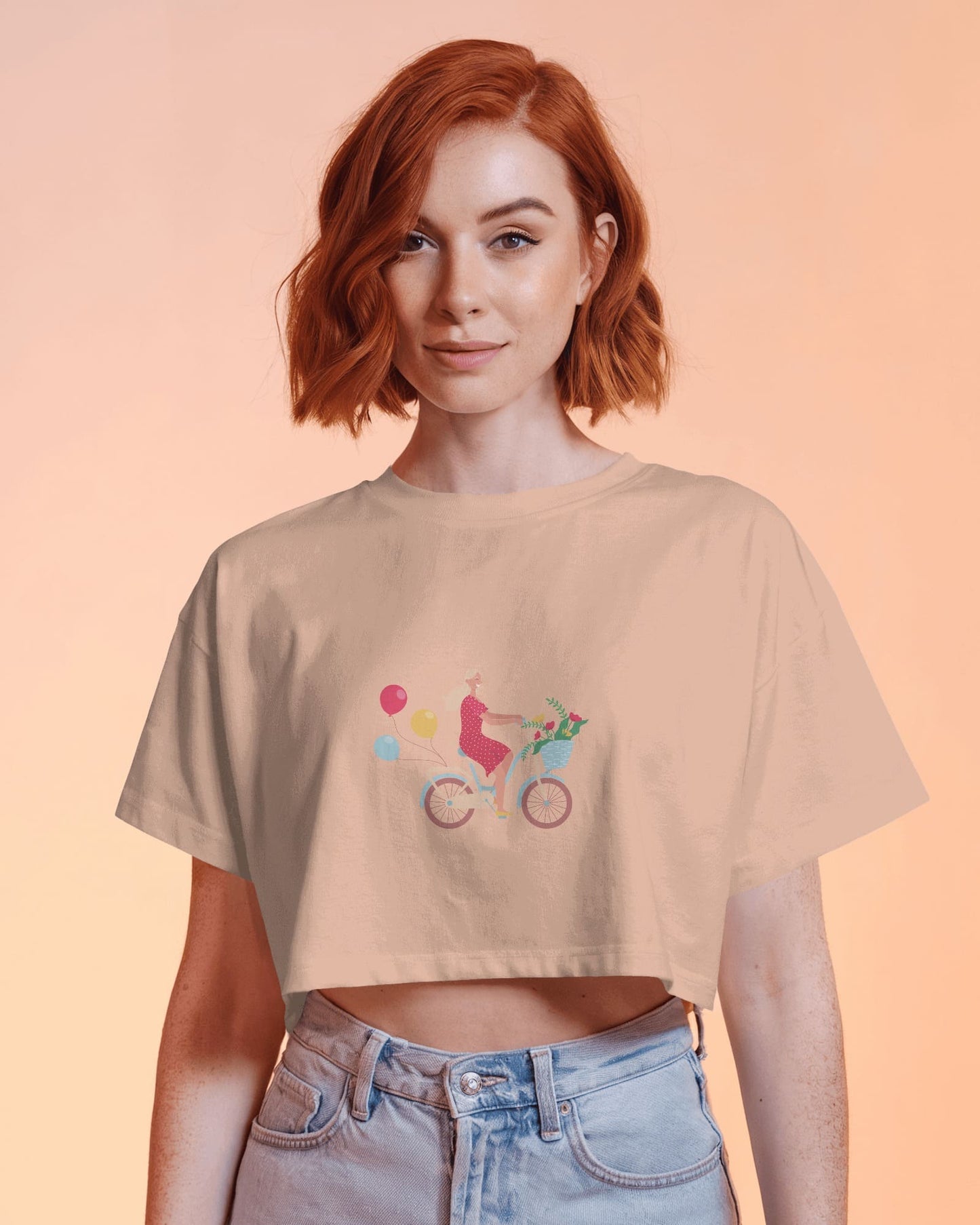 Bike Day Fun Crop Tee – Laid-Back Summer Ride Vibes in One Stylish Shirt
