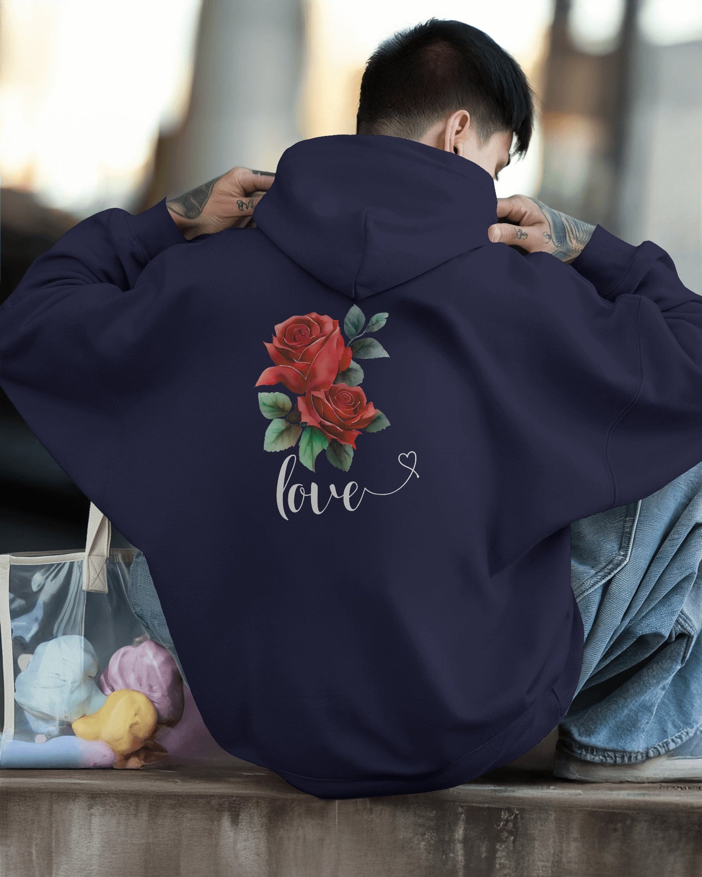 Romantic Rose Love Hoodie for Men- Perfect Gift for Yourself