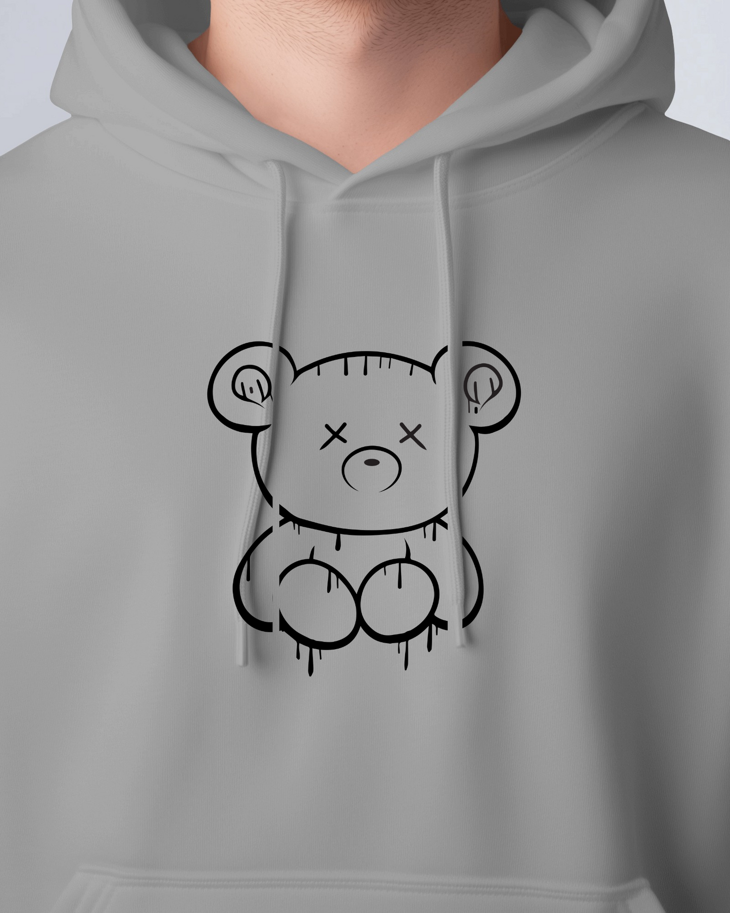 Cute Bear Graphic Men's Hoodie for Cozy Style- Exclusive