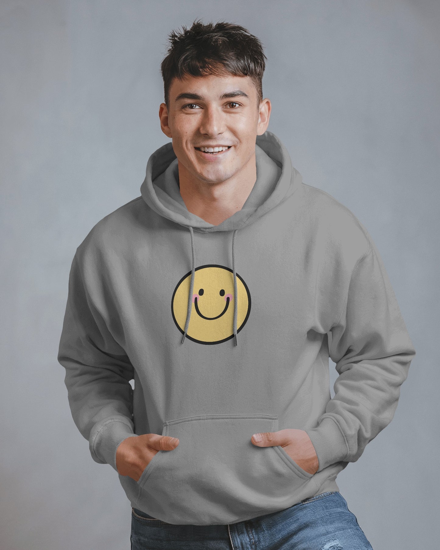 Smiley Face Men's Hoodie - Cozy & Cheerful for Everyday Wear