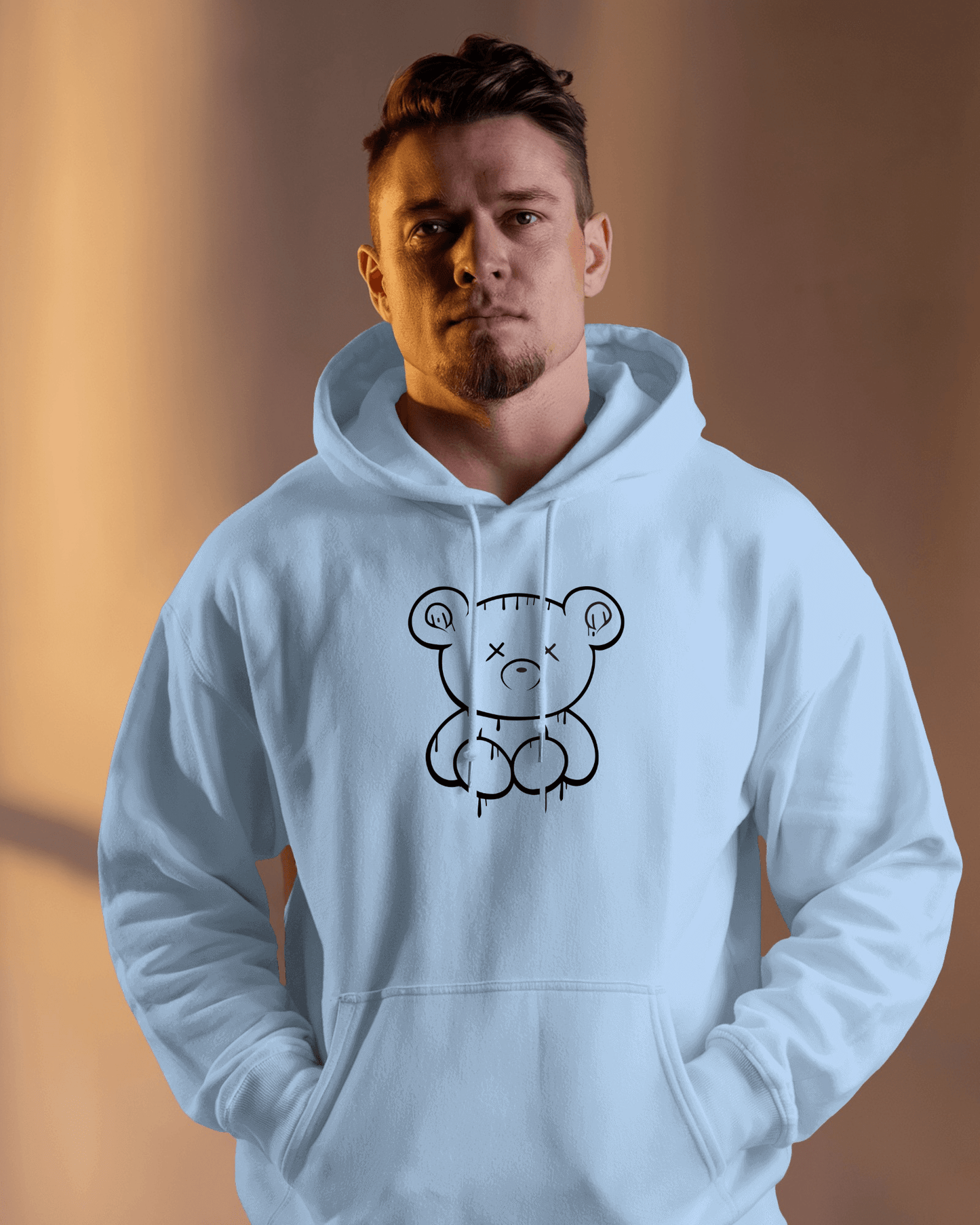 Cute Bear Graphic Men's Hoodie for Cozy Style- Exclusive
