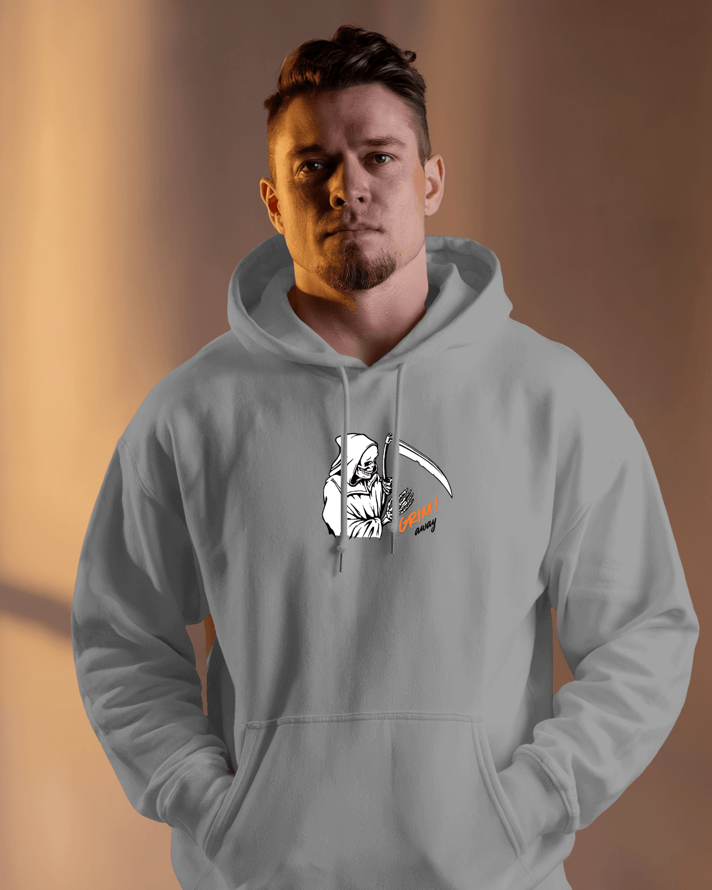Grim Reaper Cozy Graphic Hoodie - Men Heavy Blend
