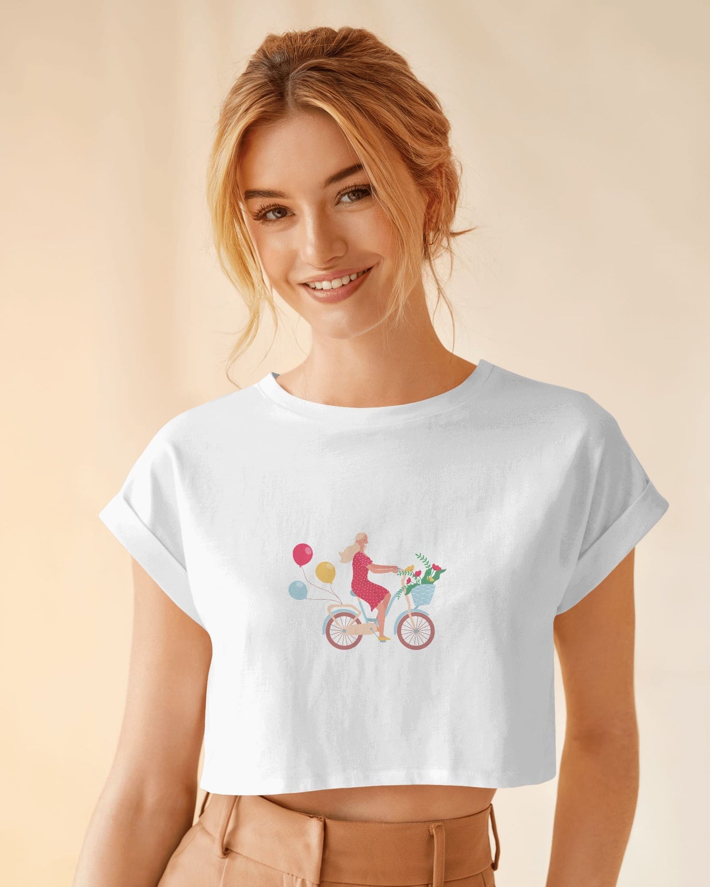 Bike Day Fun Crop Tee – Laid-Back Summer Ride Vibes in One Stylish Shirt