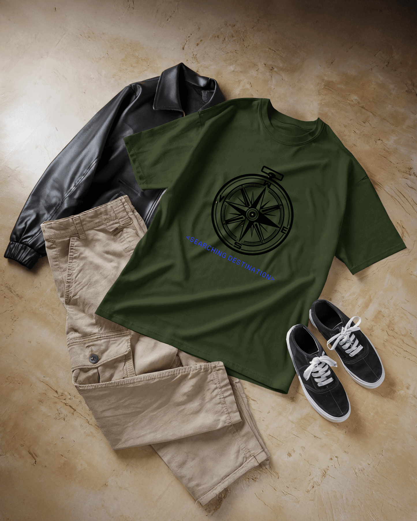 Adventure Men Compass Tee - Searching Destination Design