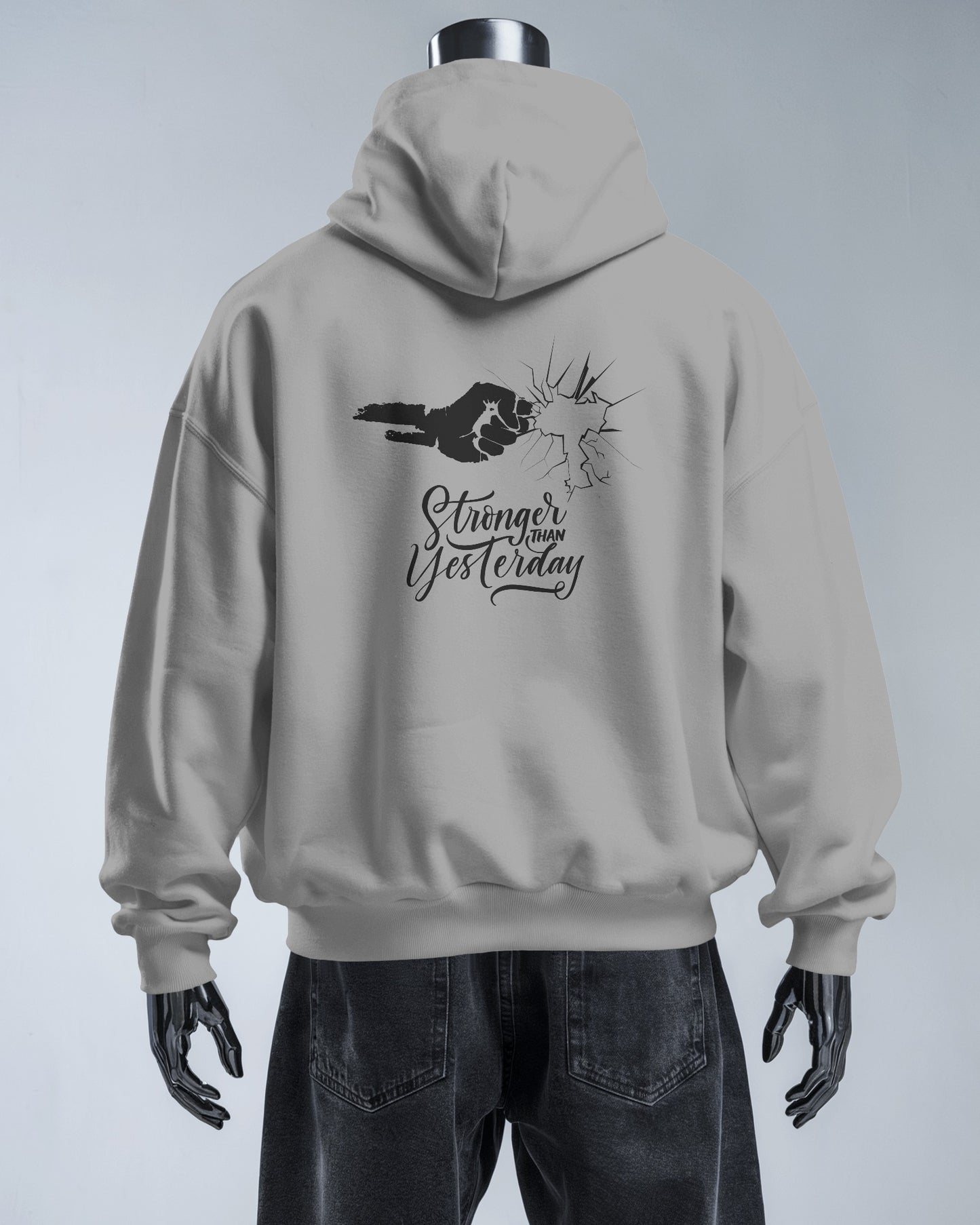 Stronger Than Yesterday Men's Hoodie - Inspirational Heavy Blend Apparel