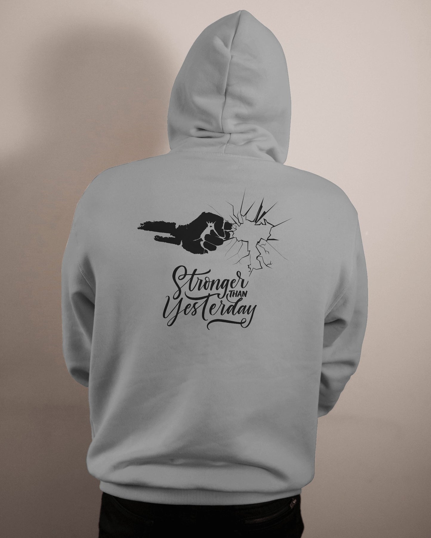 Stronger Than Yesterday Men's Hoodie - Inspirational Heavy Blend Apparel