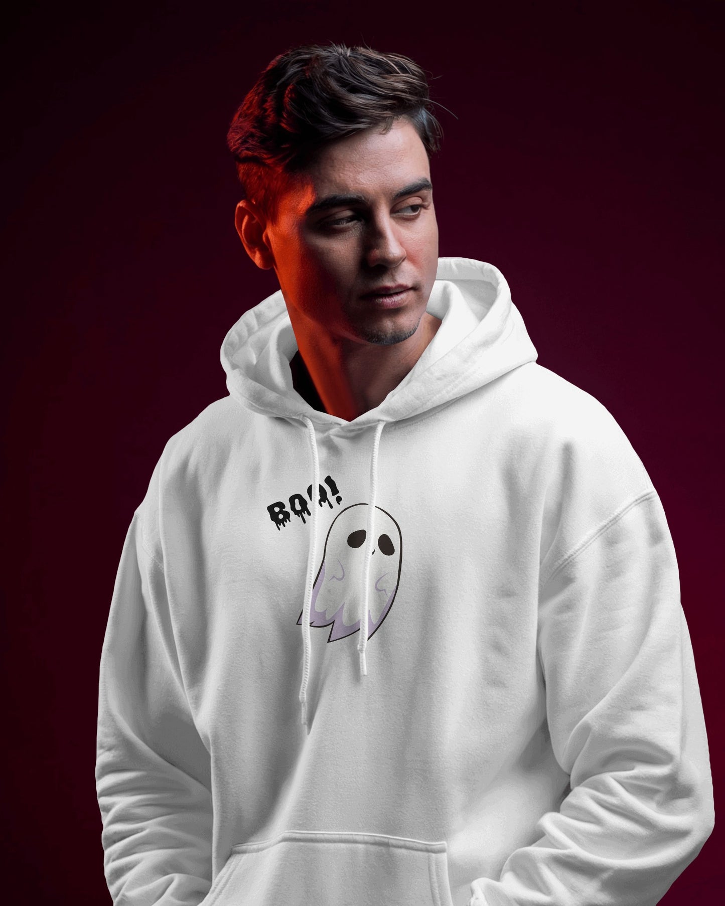 Boo! Ghost Hoodie - Men's Heavy Blend For Occasions