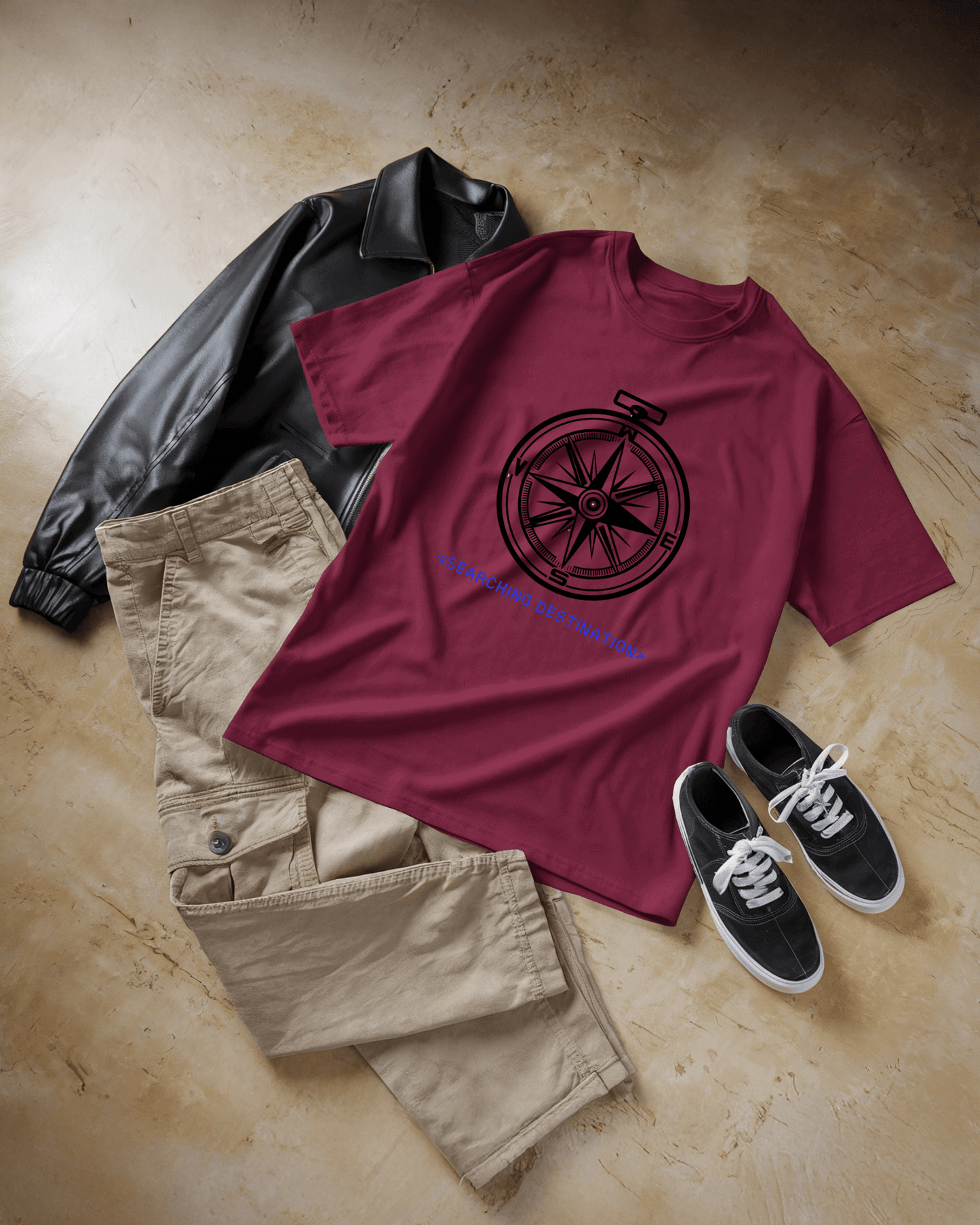 Adventure Men Compass Tee - Searching Destination Design