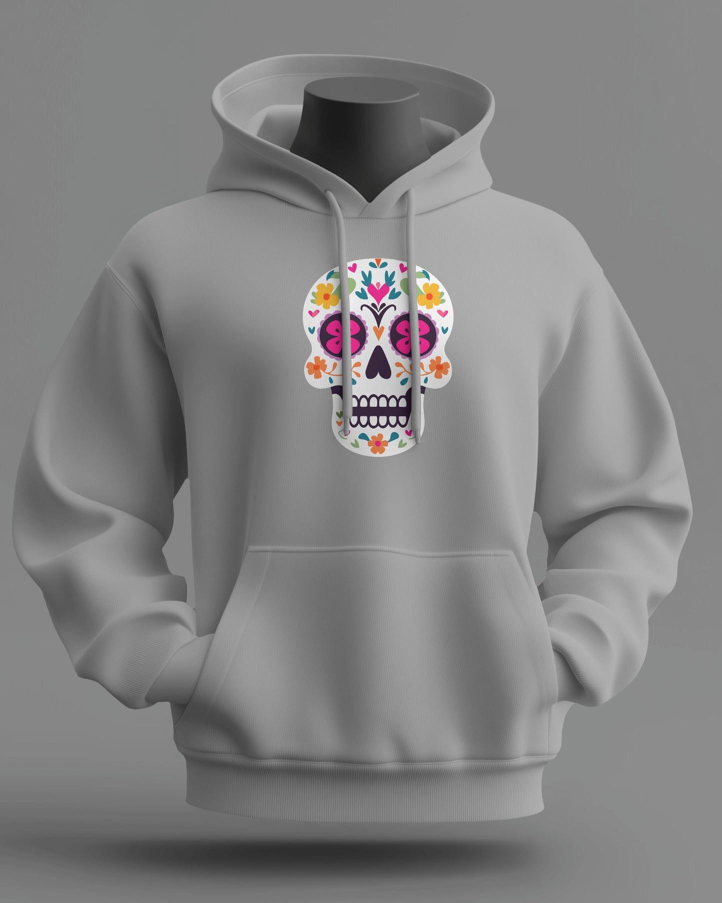 Floral Skull Men Heavy Blend™ Hoodie - Colorful Day Design
