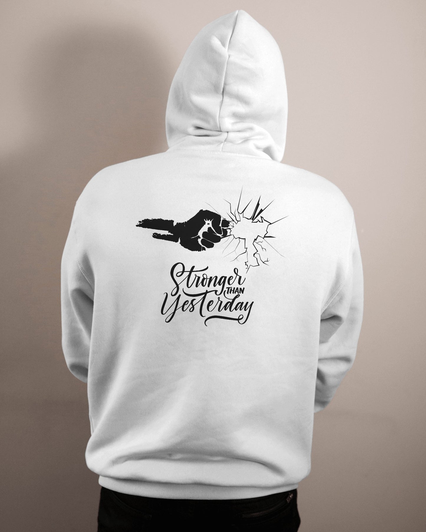 Stronger Than Yesterday Men's Hoodie - Inspirational Heavy Blend Apparel