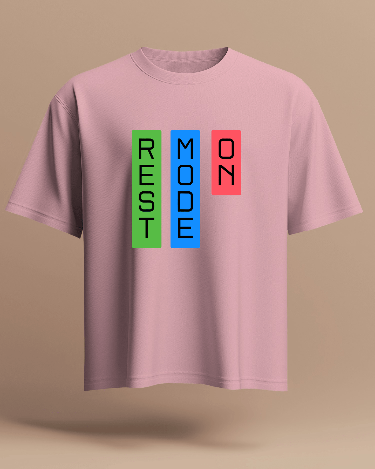 Rest Mode On Men Heavy Cotton Tee - Comfortable Relaxation T-Shirt