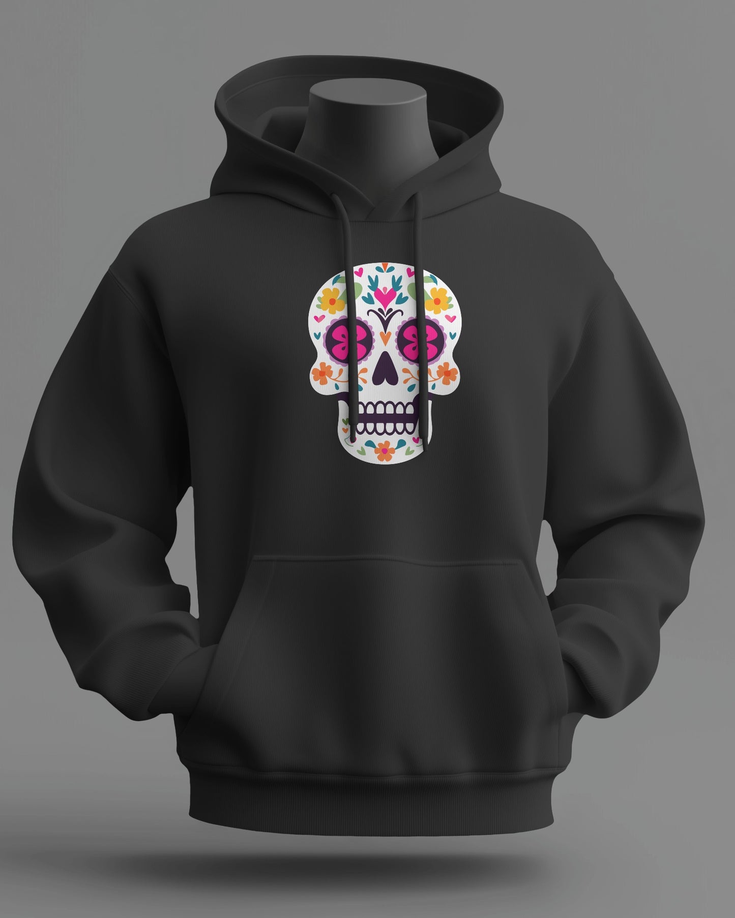 Floral Skull Men Heavy Blend™ Hoodie - Colorful Day Design