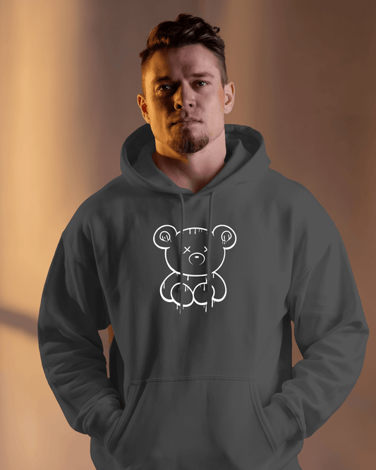 Cute Bear Graphic Men's Hoodie for Cozy Style- Exclusive