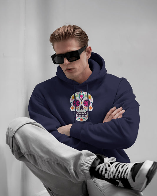 Floral Skull Men Heavy Blend™ Hoodie - Colorful Day Design
