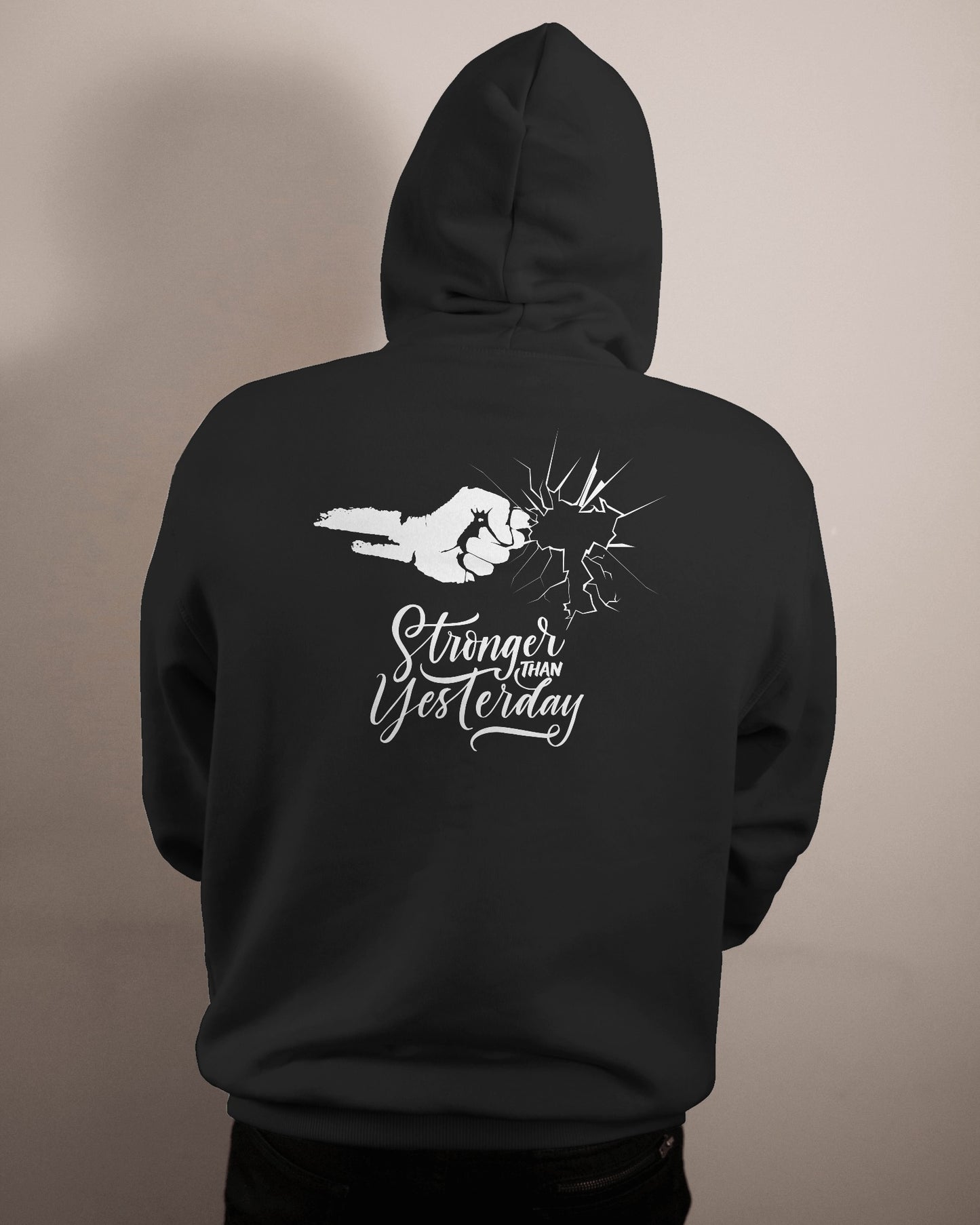 Stronger Than Yesterday Men's Hoodie - Inspirational Heavy Blend Apparel