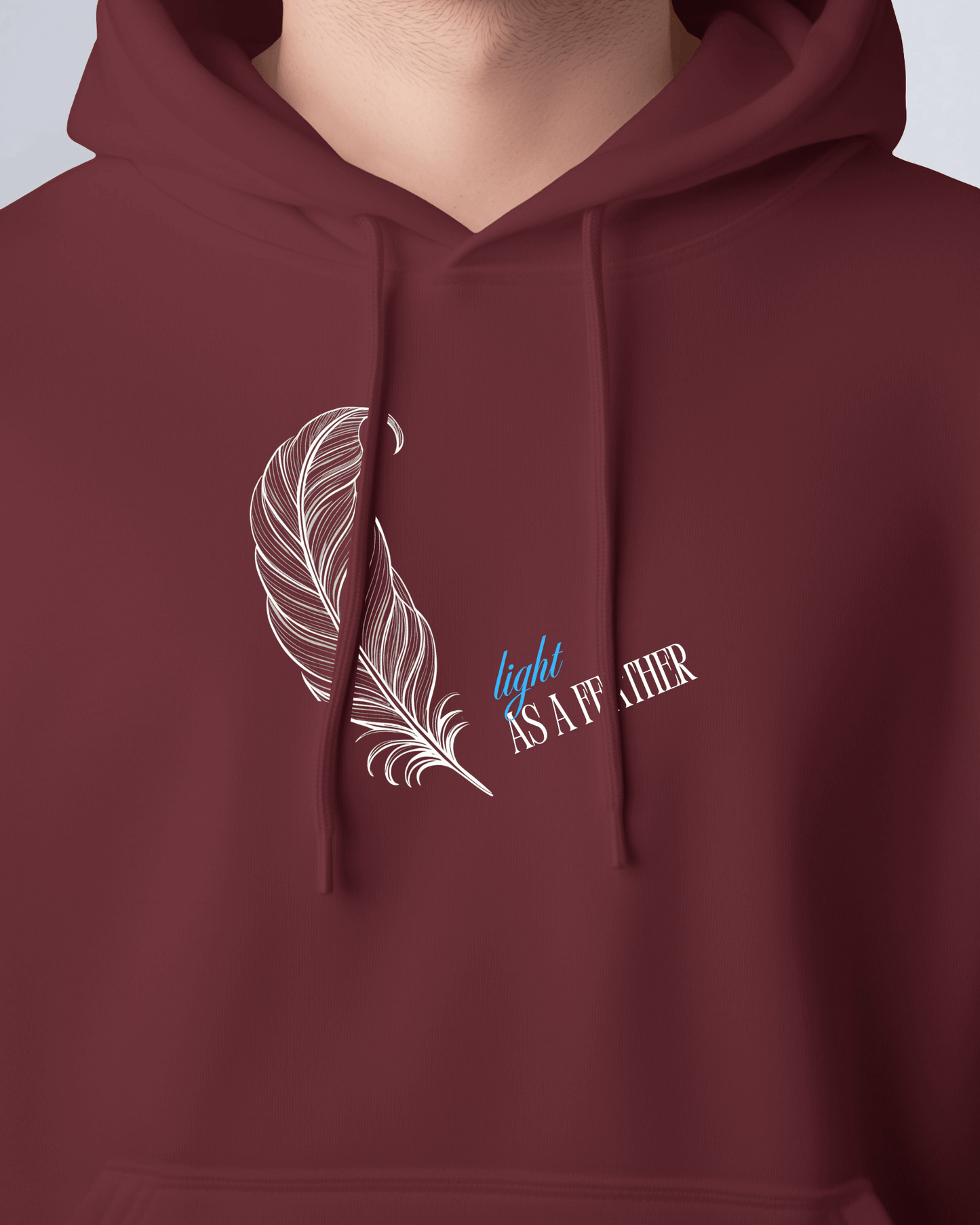 Inspirational Feather Men Heavy Blend  Hoodie- Exclusive Minimal Design