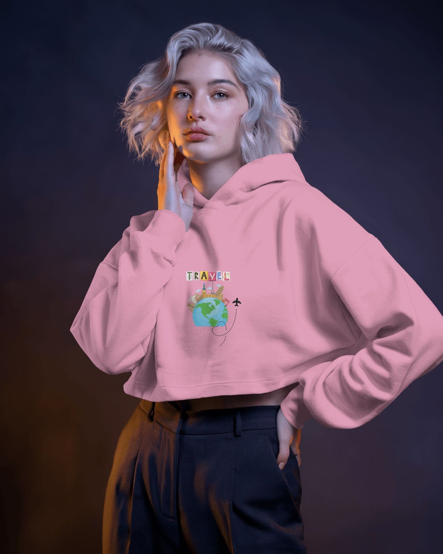 RaymaxUS Explore Series – “Wander Ready” Crop Hoodie for Jet Setters