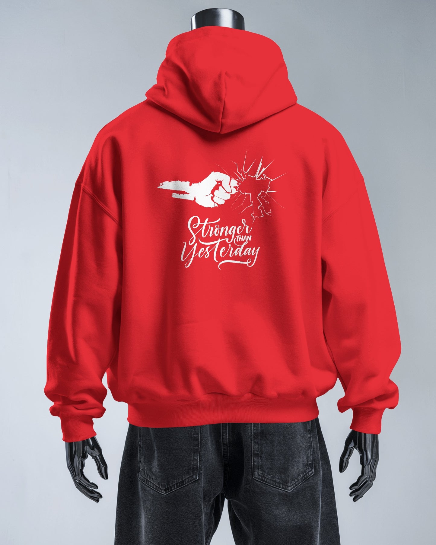 Stronger Than Yesterday Men's Hoodie - Inspirational Heavy Blend Apparel