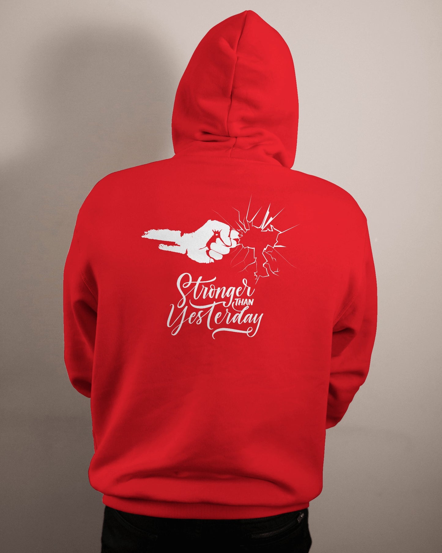 Stronger Than Yesterday Men's Hoodie - Inspirational Heavy Blend Apparel