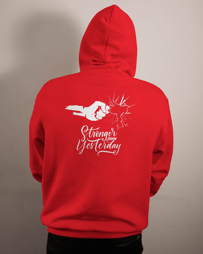 Stronger Than Yesterday Men's Hoodie - Inspirational Heavy Blend Apparel