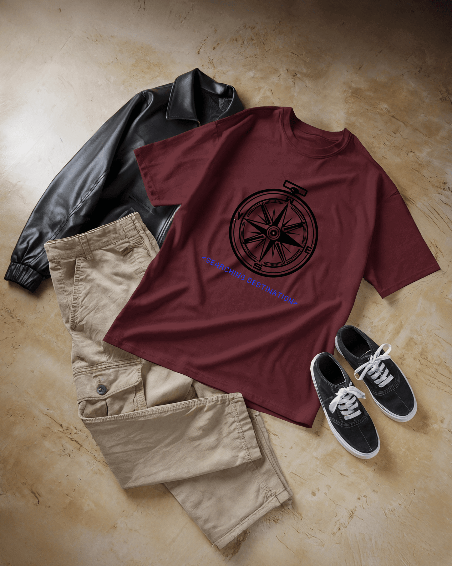 Adventure Men Compass Tee - Searching Destination Design