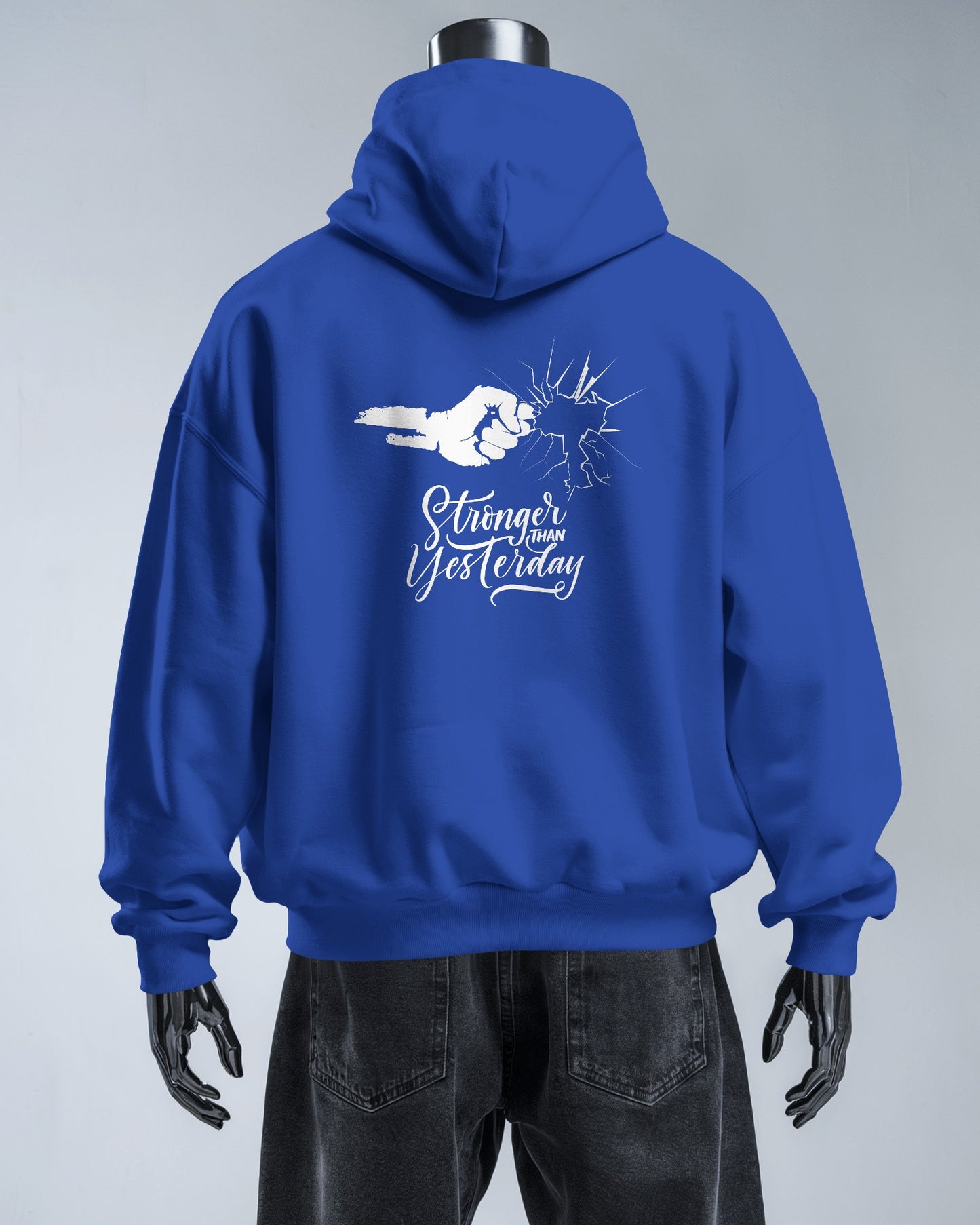 Stronger Than Yesterday Men's Hoodie - Inspirational Heavy Blend Apparel