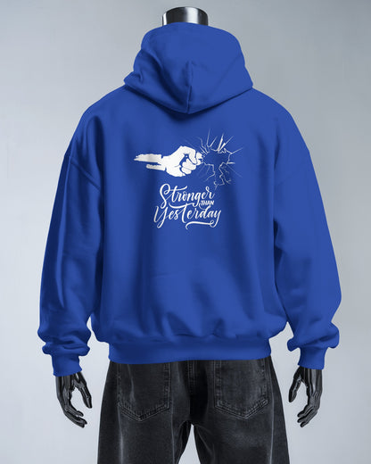 Stronger Than Yesterday Men's Hoodie - Inspirational Heavy Blend Apparel