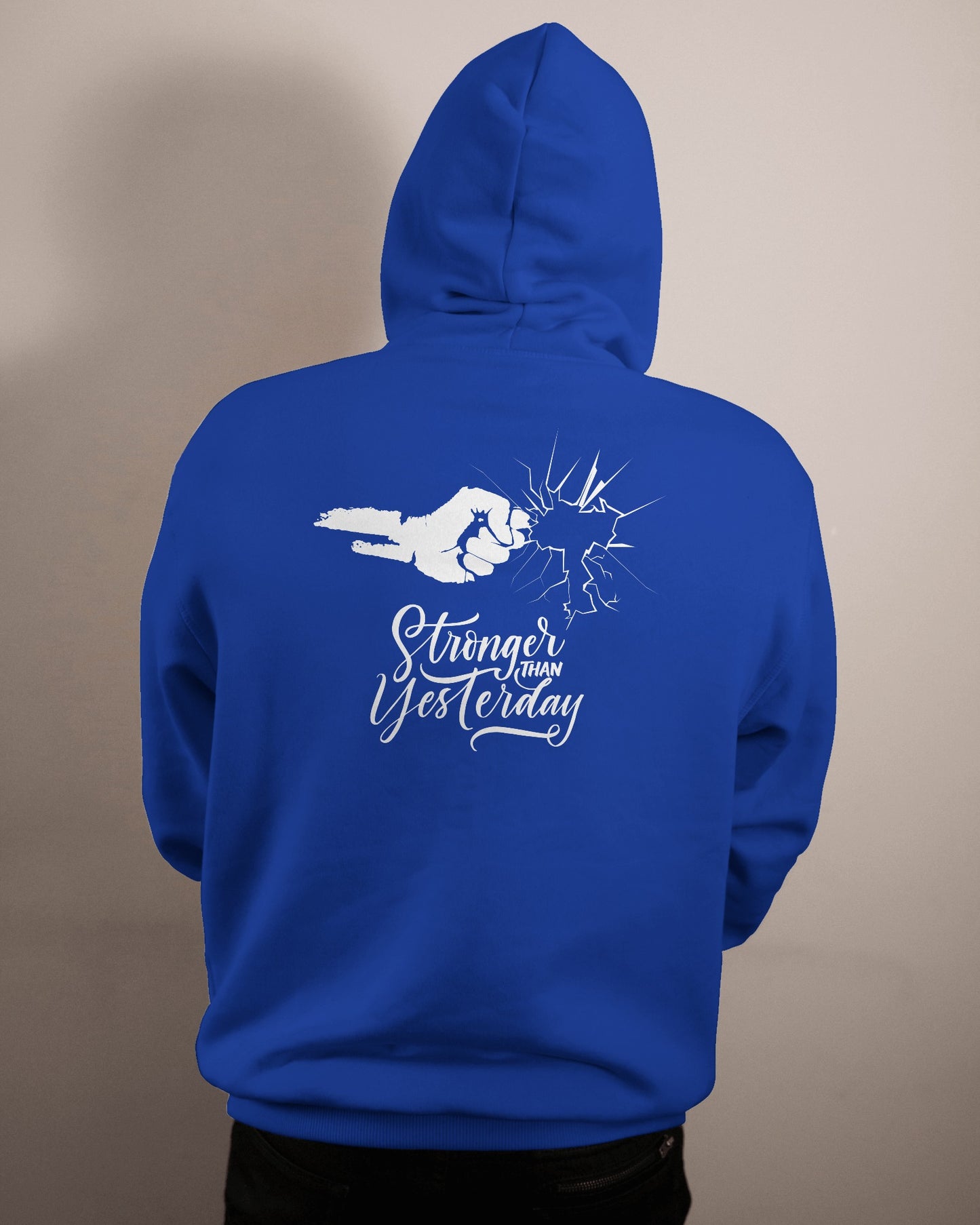 Stronger Than Yesterday Men's Hoodie - Inspirational Heavy Blend Apparel