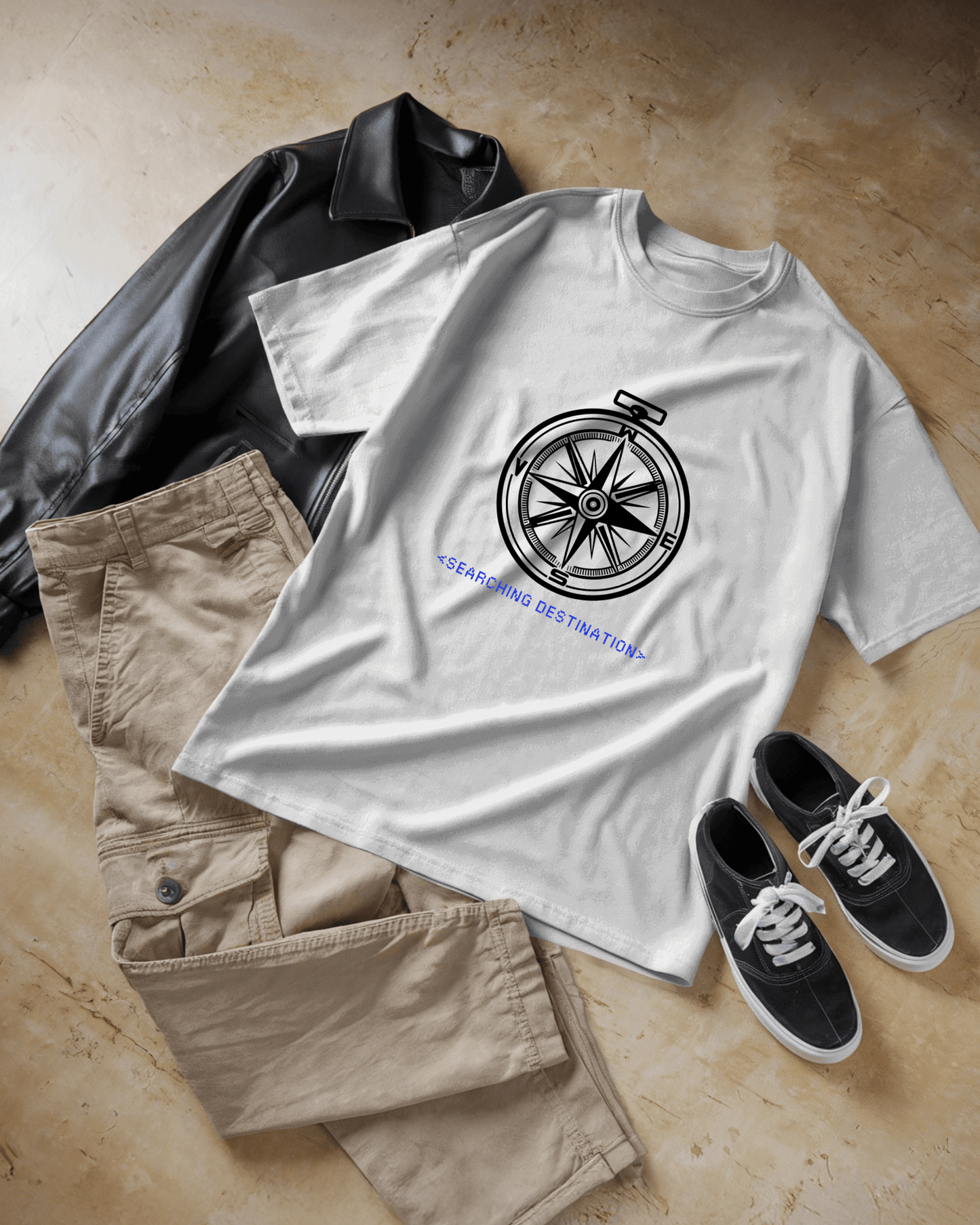 Adventure Men Compass Tee - Searching Destination Design