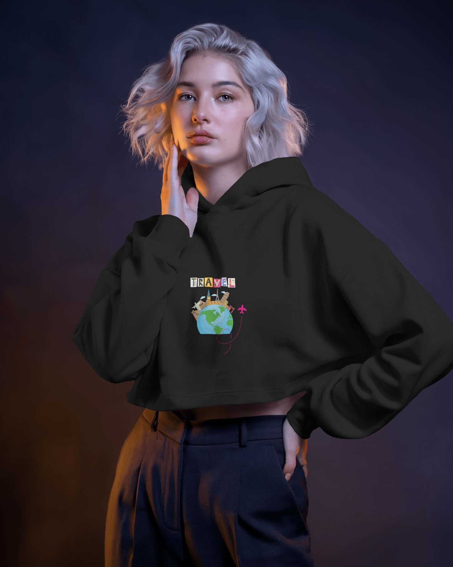 RaymaxUS Explore Series – “Wander Ready” Crop Hoodie for Jet Setters