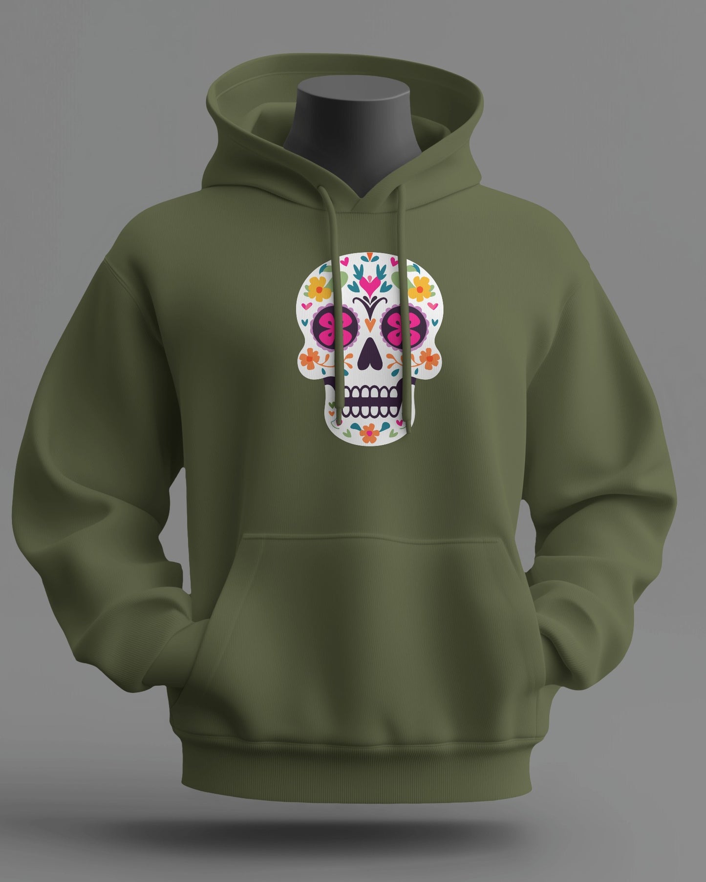 Floral Skull Men Heavy Blend™ Hoodie - Colorful Day Design