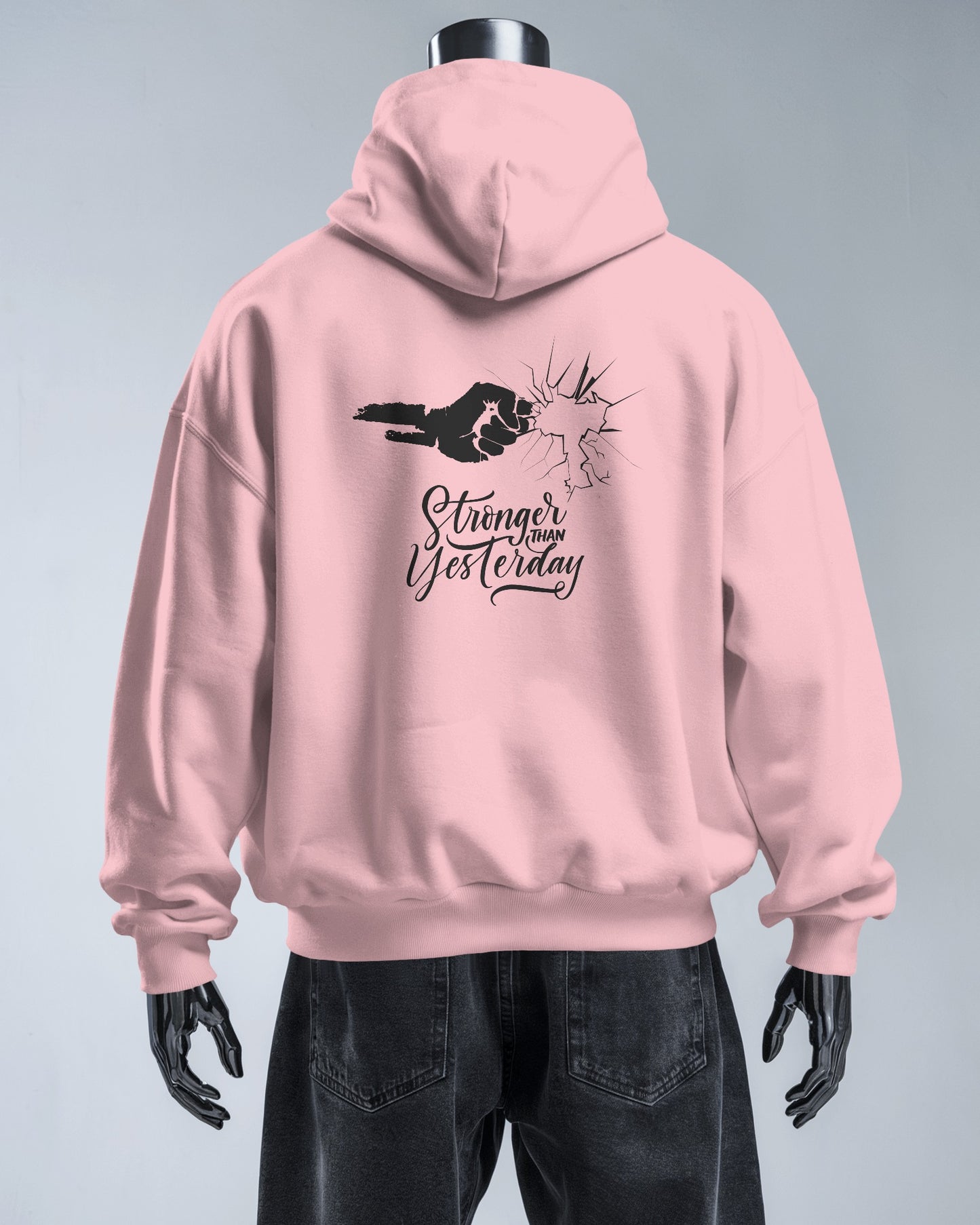 Stronger Than Yesterday Men's Hoodie - Inspirational Heavy Blend Apparel