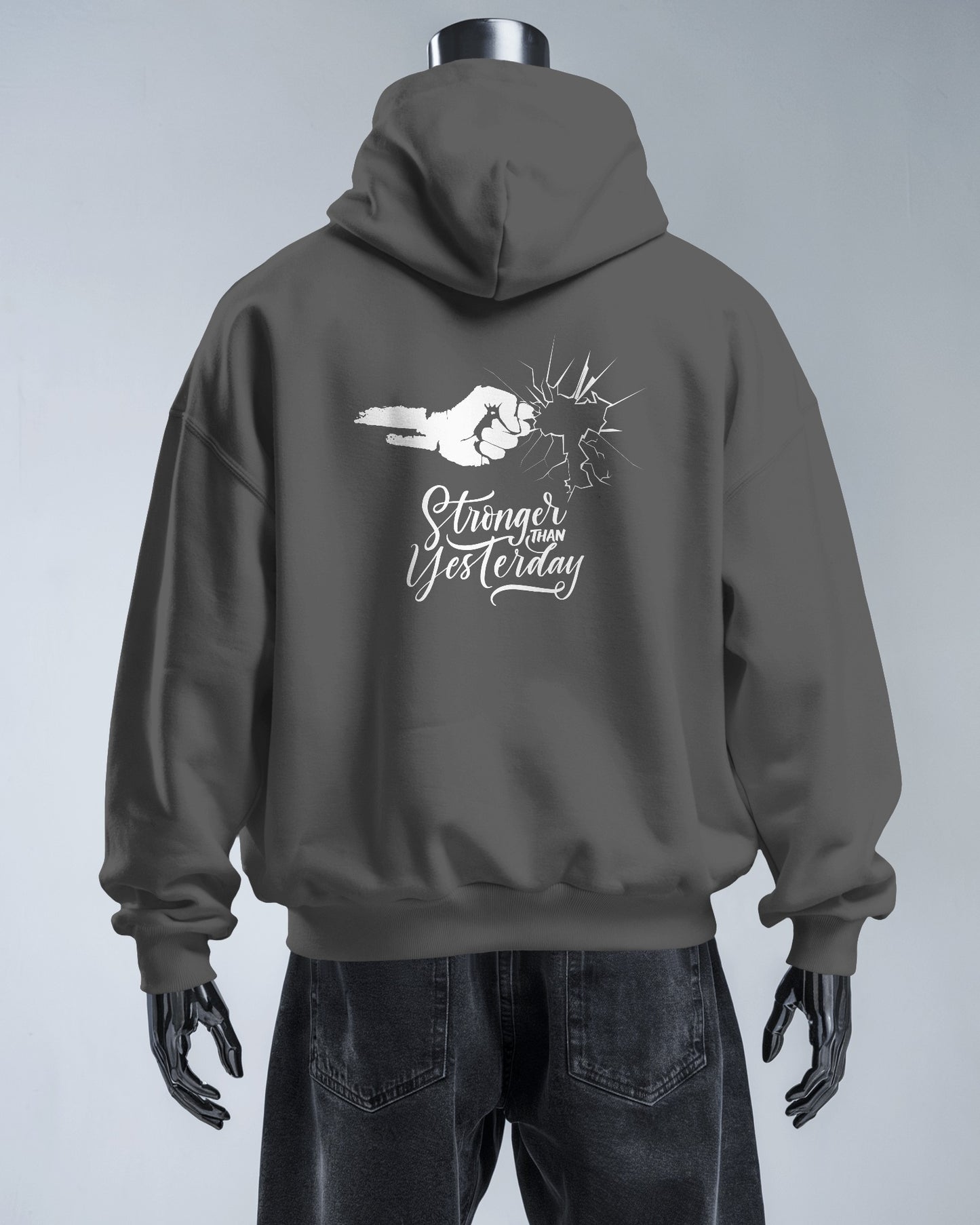 Stronger Than Yesterday Men's Hoodie - Inspirational Heavy Blend Apparel
