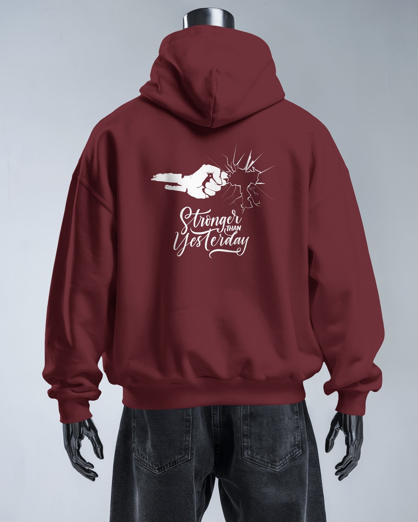 Stronger Than Yesterday Men's Hoodie - Inspirational Heavy Blend Apparel