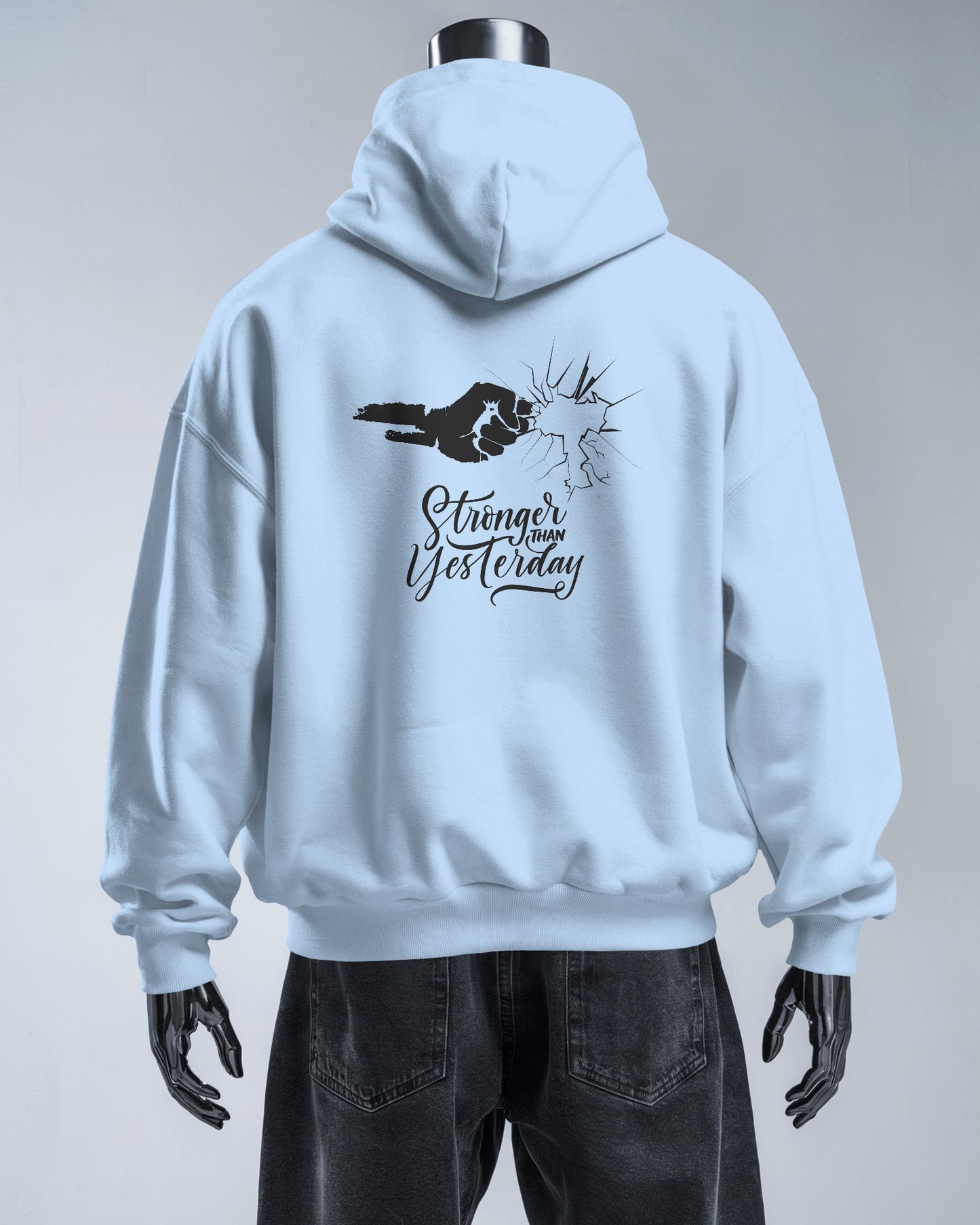 Stronger Than Yesterday Men's Hoodie - Inspirational Heavy Blend Apparel