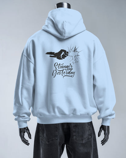 Stronger Than Yesterday Men's Hoodie - Inspirational Heavy Blend Apparel