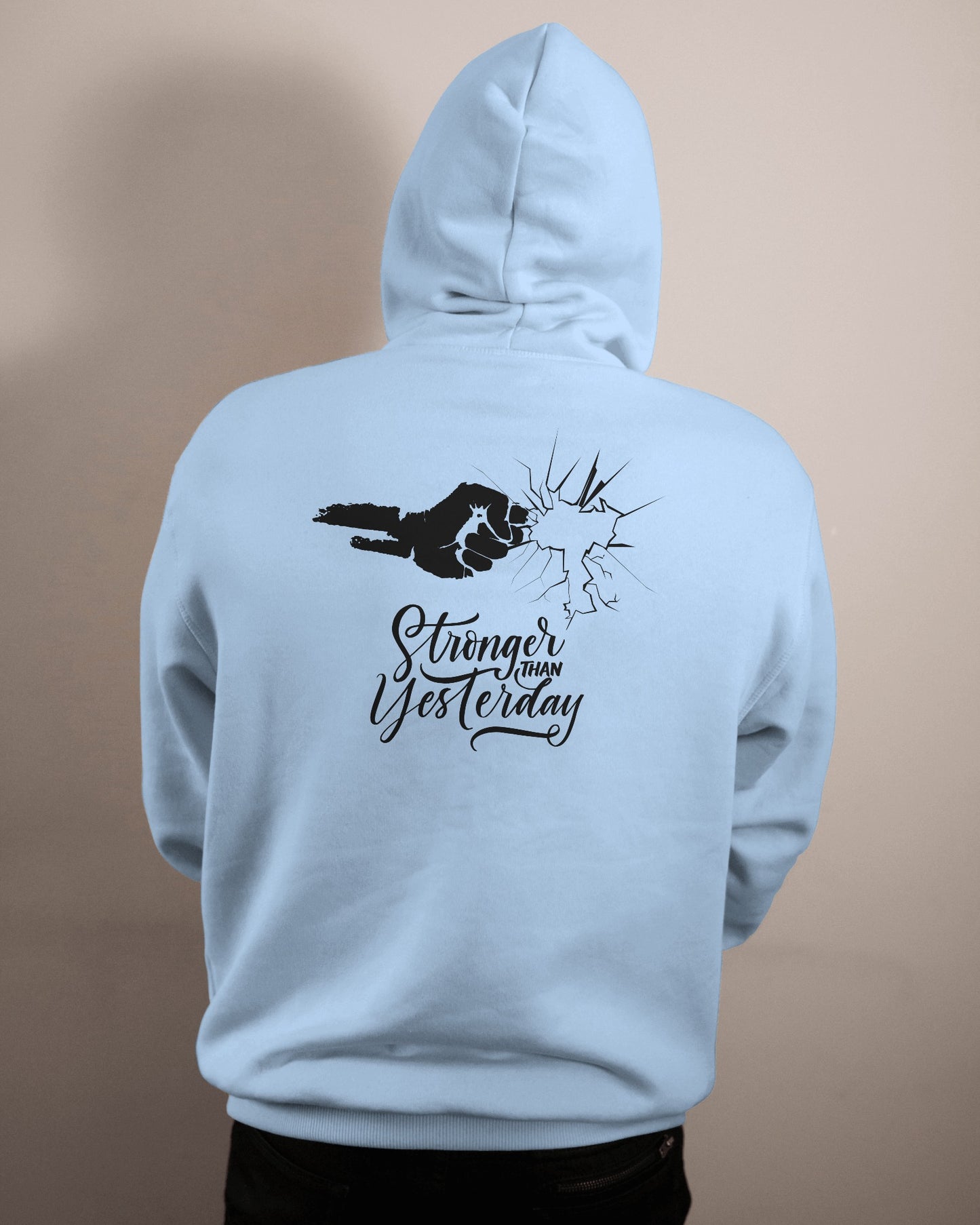 Stronger Than Yesterday Men's Hoodie - Inspirational Heavy Blend Apparel