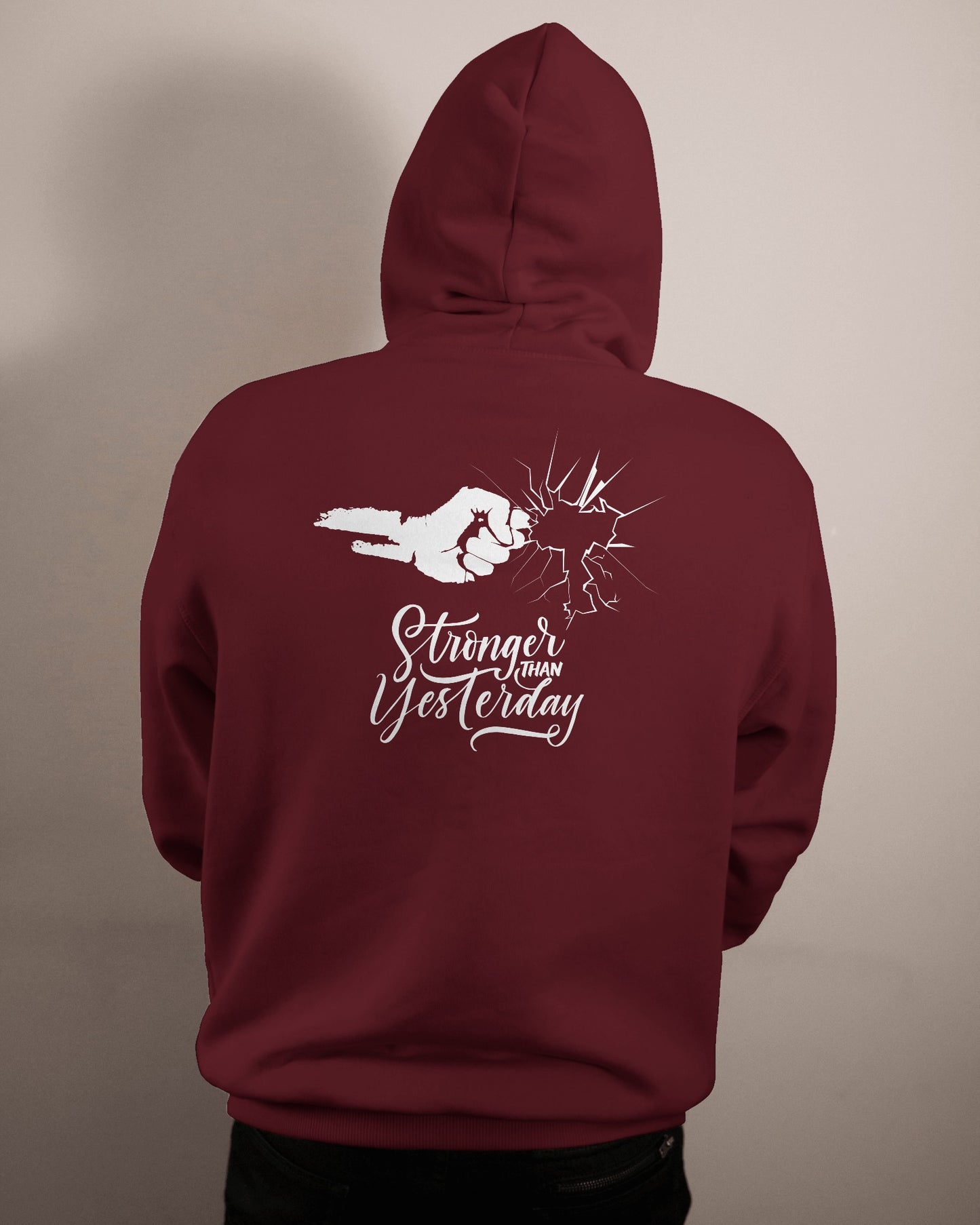 Stronger Than Yesterday Men's Hoodie - Inspirational Heavy Blend Apparel