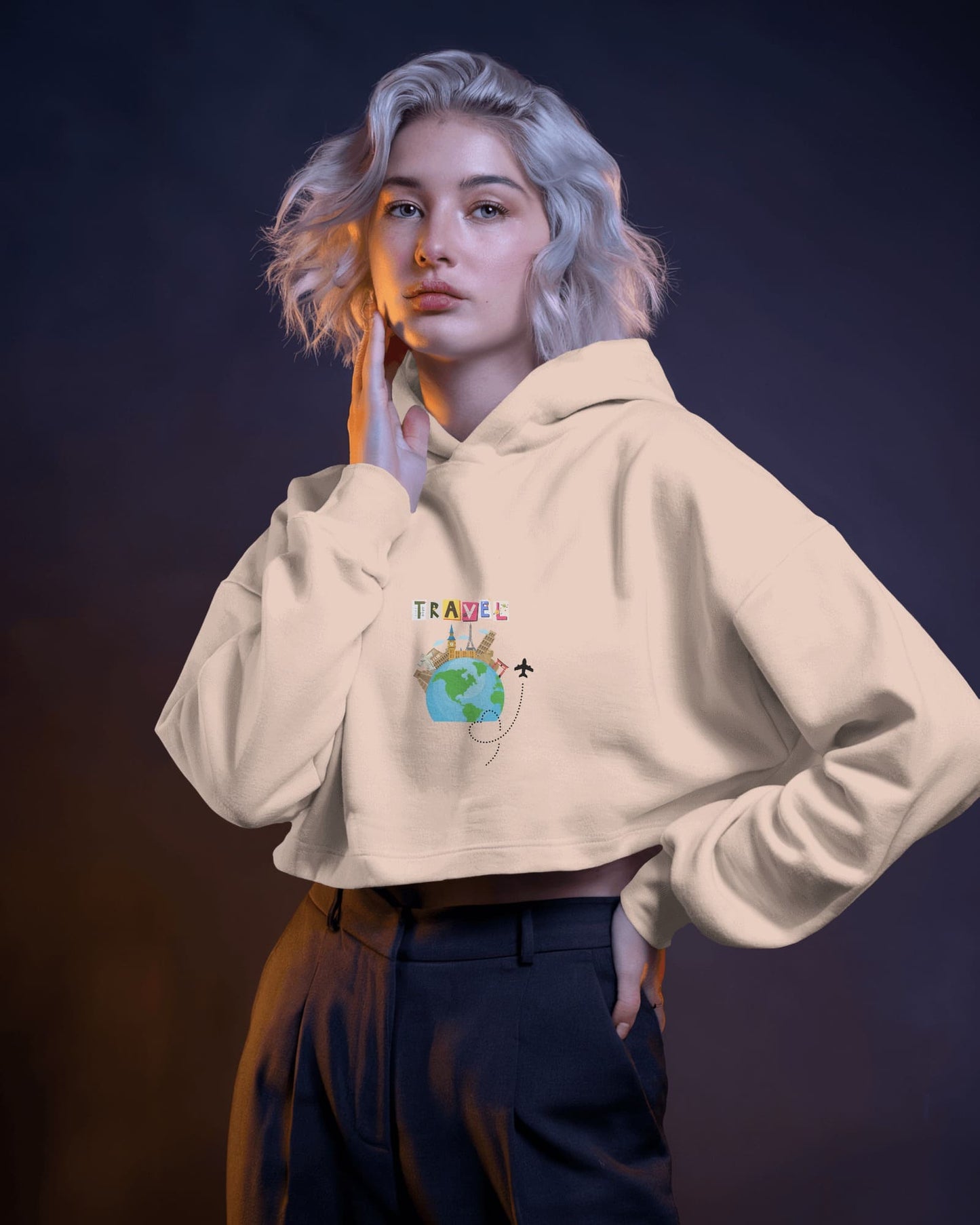 RaymaxUS Explore Series – “Wander Ready” Crop Hoodie for Jet Setters