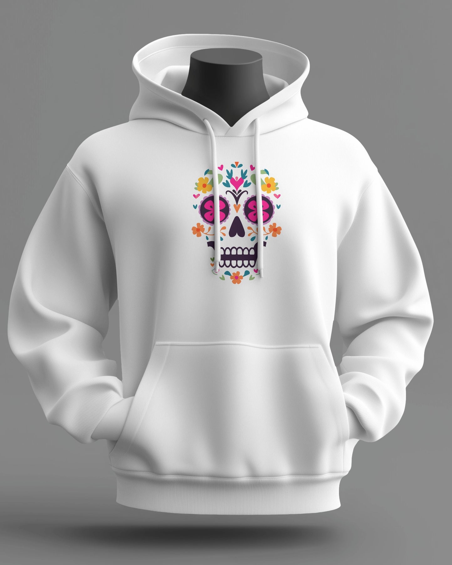 Floral Skull Men Heavy Blend™ Hoodie - Colorful Day Design