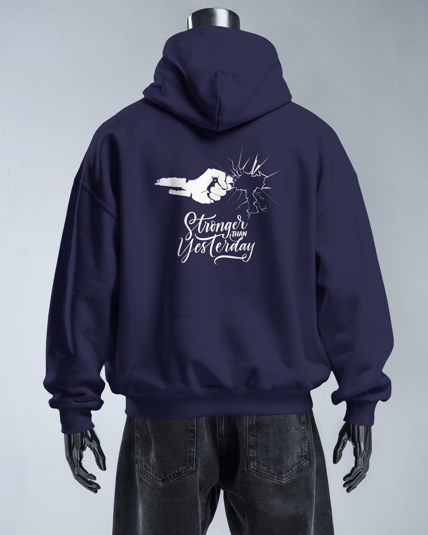 Stronger Than Yesterday Men's Hoodie - Inspirational Heavy Blend Apparel