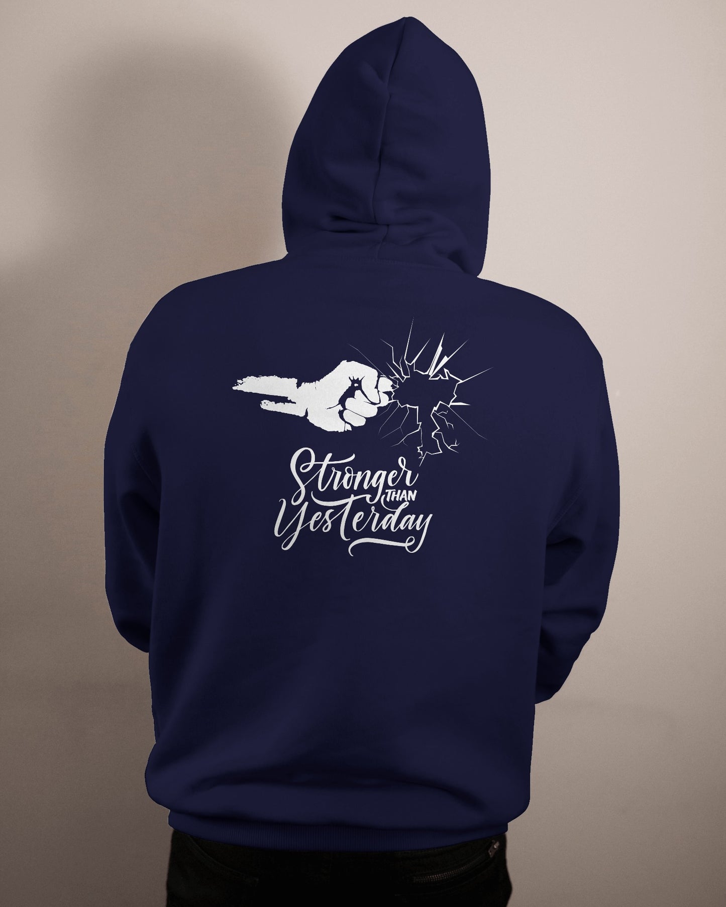 Stronger Than Yesterday Men's Hoodie - Inspirational Heavy Blend Apparel